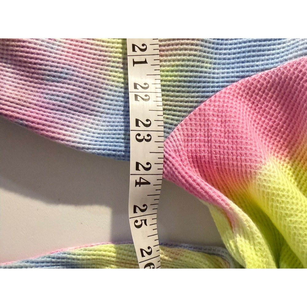 Tella Couture Waffle Knit Top Womens XXL Multi Tie Dye Excellent Long Sleeve - Picture 5 of 5